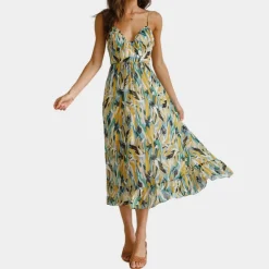 Jurken & Jumpsuits Dames*Trella - Luchtige zomerse midi-jurk voor dames