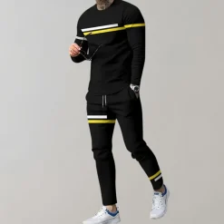 Sets Heren*Tristan - Luchtig zomers trainingspak voor heren Zwart