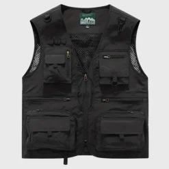 Jassen Heren*Troels - Ademend cargo herenvest met meerdere zakken voor de zomer