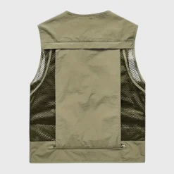 Jassen Heren*Troels - Ademend cargo herenvest met meerdere zakken voor de zomer