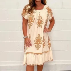 Jurken & Jumpsuits Dames*Ulana - Elegante Midi-jurk voor dames - Zomerse Stijl