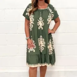 Jurken & Jumpsuits Dames*Ulana - Elegante Midi-jurk voor dames - Zomerse Stijl