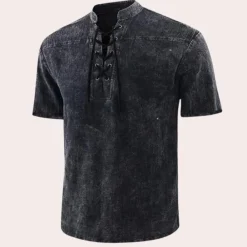 Shirts Heren*Urban - Stijlvol V-hals shirt met veters voor heren - Zomerse Editie