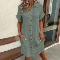 Jurken & Jumpsuits Dames*Valeria - Luchtige Midi Zomerjurk voor Stijlvolle Vrouwen - Perfect voor Lente en Zomer