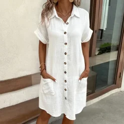 Jurken & Jumpsuits Dames*Valeria - Luchtige Midi Zomerjurk voor Stijlvolle Vrouwen - Perfect voor Lente en Zomer