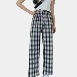 Broeken & Rokken Dames*Valeria - Moderne geruite damesbroek voor de zomer