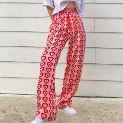 Broeken & Rokken Dames*Vanessa - Moderne wijde zomerbroek voor ultiem comfort Rood