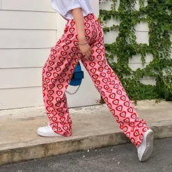 Broeken & Rokken Dames*Vanessa - Moderne wijde zomerbroek voor ultiem comfort Rood