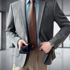 Jassen Heren*VASCO - Luchtige casual blazer voor mannen, perfect voor de zomer Grijs