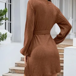 Jurken & Jumpsuits Dames*Vassiliki - Elegant Geribd Gebreid Zomer Mini Jurkje