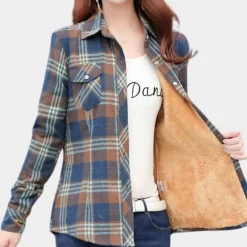 Topjes & Shirts Dames*Veda - Luchtig Geruit Pluizig Zomershirt voor Dames