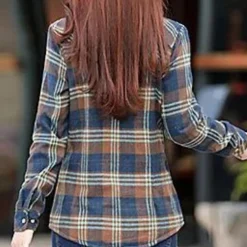 Topjes & Shirts Dames*Veda - Luchtig Geruit Pluizig Zomershirt voor Dames