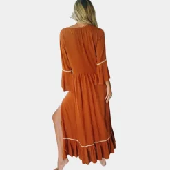 Jurken & Jumpsuits Dames*Veronica - Luchtige zomerse damesjurk met v-hals