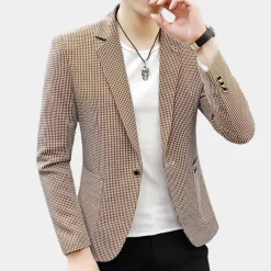 Jassen Heren*Victor - Stijlvolle geruite herenblazer voor de zomer