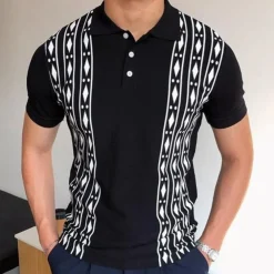 Shirts Heren*Ville - Comfortabele korte mouwen zomerpolo voor mannen Zwart