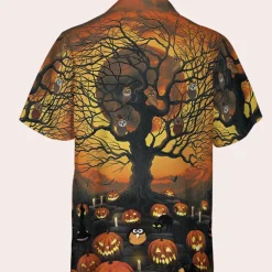 Shirts Heren*Vilmos - Zomerse Halloween T-Shirt voor Mannen Oranje zwart
