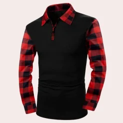 Shirts Heren*Vincente - Modern Geruit Overhemd met Lange Mouwen voor de Zomer