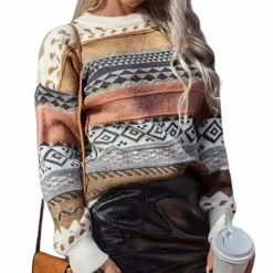 Truien & Vesten Dames*Vintage gestreepte damestrui voor de zomer