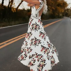 Jurken & Jumpsuits Dames*Viviana - Zomerse Bloemen Jurk