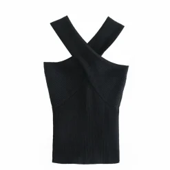 Topjes & Shirts Dames*WAVERLY - Elegante zomertop met gekruiste band Zwart