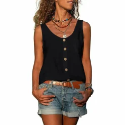 Topjes & Shirts Dames*WILLA - Zomerse casual mouwloze top
