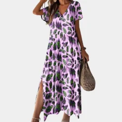 Jurken & Jumpsuits Dames*Yvonne - Luchtige zomerse damesjurk met split