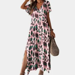 Jurken & Jumpsuits Dames*Yvonne - Luchtige zomerse damesjurk met split