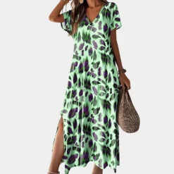 Jurken & Jumpsuits Dames*Yvonne - Luchtige zomerse damesjurk met split