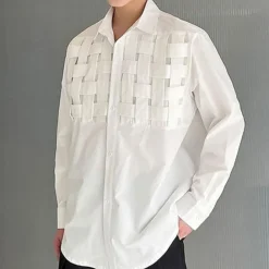 Shirts Heren*Zbigniew - Casual en Elegante Herenshirt met Vlechtwerk voor de Zomer