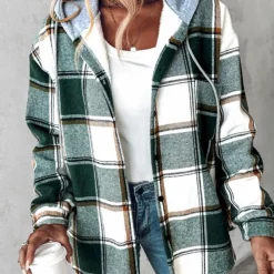 Jassen Dames*Zelina - Lichte geruite jas met capuchon voor dames, perfect voor lente en zomer