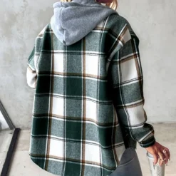 Jassen Dames*Zelina - Lichte geruite jas met capuchon voor dames, perfect voor lente en zomer