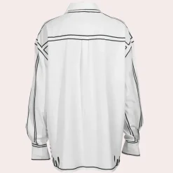 Topjes & Shirts Dames*Zenobia - Stijlvol Langarmshirt voor Dames - Perfect voor de Lente en Zomer Wit