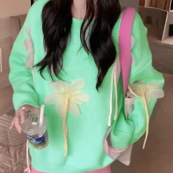 Truien & Vesten Dames*ZITA - Luchtige Zomertrui voor Dames Lichtgroen