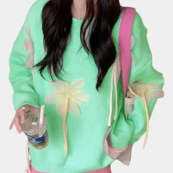 Truien & Vesten Dames*ZITA - Luchtige Zomertrui voor Dames Lichtgroen