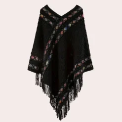 Truien & Vesten Dames*ZOI - Boho Poncho voor dames met trendy V-hals, perfect voor de zomer