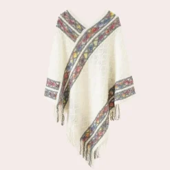 Truien & Vesten Dames*ZOI - Boho Poncho voor dames met trendy V-hals, perfect voor de zomer
