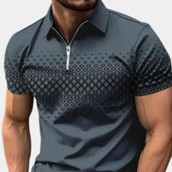 Shirts Heren*Zomerse bedrukte polo voor heren