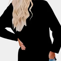 Topjes & Shirts Dames*Zomerse damesblouse met kattenprint Zwart