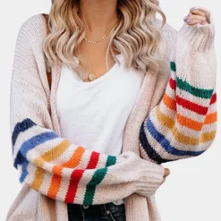 Truien & Vesten Dames*Zomerse damescardigan met regenboogprint