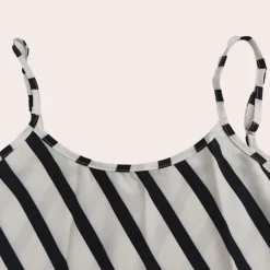 Jurken & Jumpsuits Dames*Zomerse gestreepte jurk zonder mouwen voor dames Wittestrepen