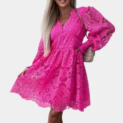 Jurken & Jumpsuits Dames*Zomerse kanten midi-jurk voor dames