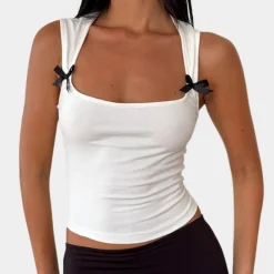 Topjes & Shirts Dames*Zomerse klassieke damestop met lint