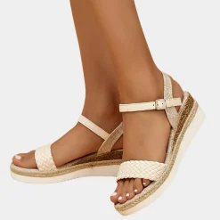 Damesschoenen*Zomerse trendy dames sleehakken Beige