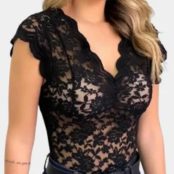 Topjes & Shirts Dames*Zomerse trendy kanten blouse voor dames