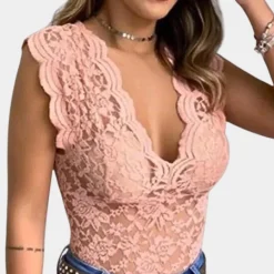 Topjes & Shirts Dames*Zomerse trendy kanten blouse voor dames