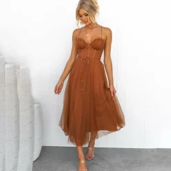 Jurken & Jumpsuits Dames*ZORA - Zomerse feestelijke midi jurk voor dames