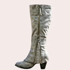 Damesschoenen*Zoya - Elegante zomerse laarzen met hoge hak voor dames